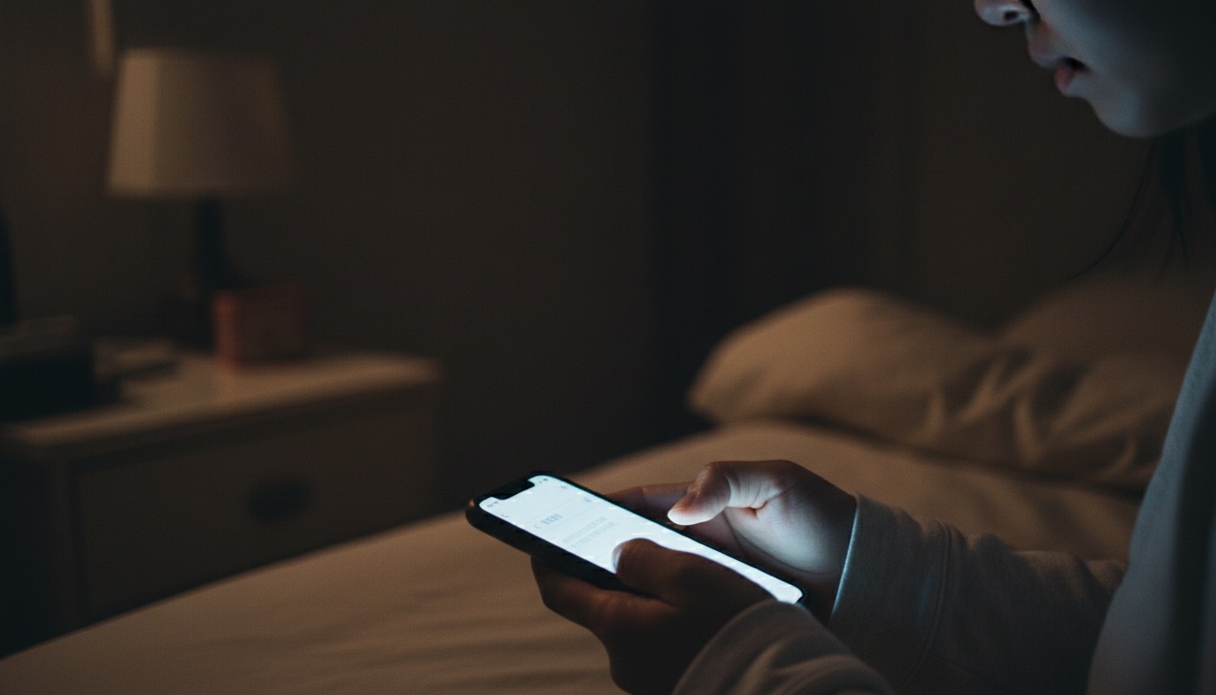 深夜,妈妈一个人在床头打开手机搜索